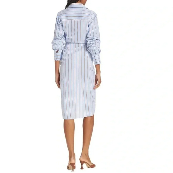 New Veronica Beard Afton Wrap Midi Dress Shirtdress Summer Lightweight Sz 2 - Picture 13 of 14